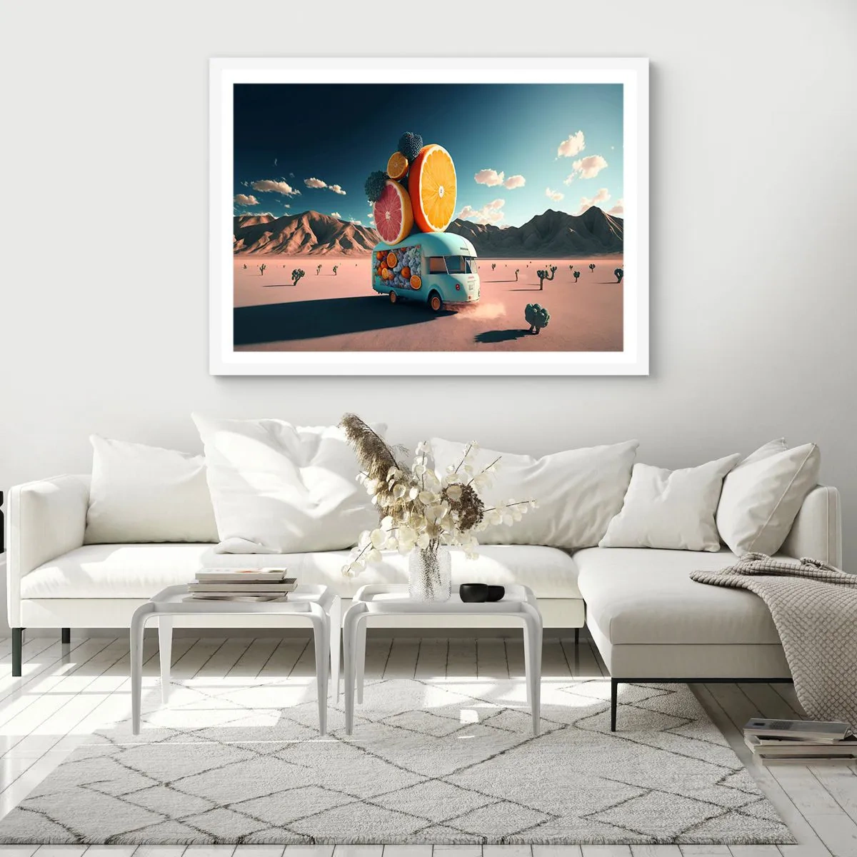 Affisch i vit ram - En smak av semester - 70x50 cm