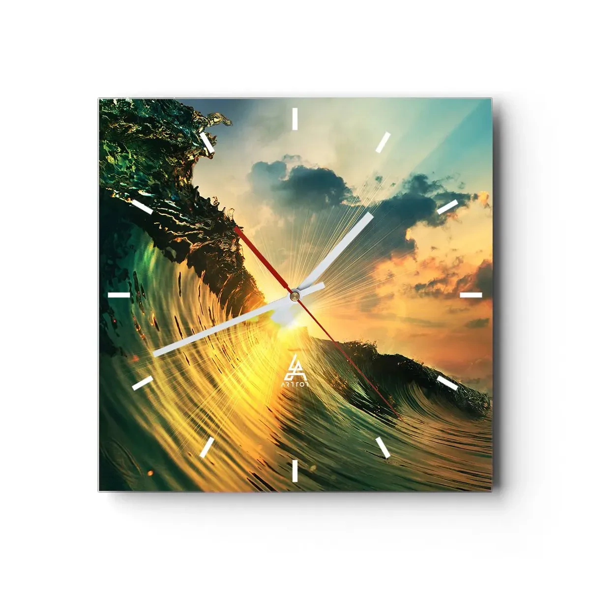 Väggklocka - Klocka på glas - Surfare, var är du? - 30x30 cm