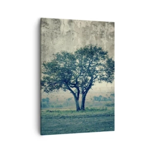 Canvastavla - Bild på duk - Äppelträd på blå betesmark? - 50x70 cm