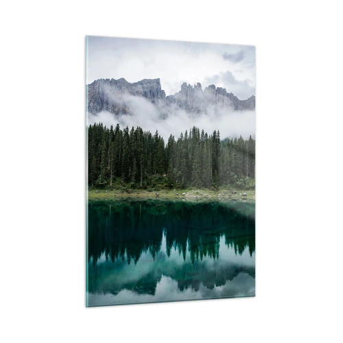 Glastavla - Bild på glas - Tyst, tyst, väck inte sovande vatten... - 50x70 cm