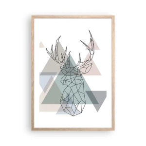 Affisch i ram av ljusek - I en geometrisk skog - 50x70 cm