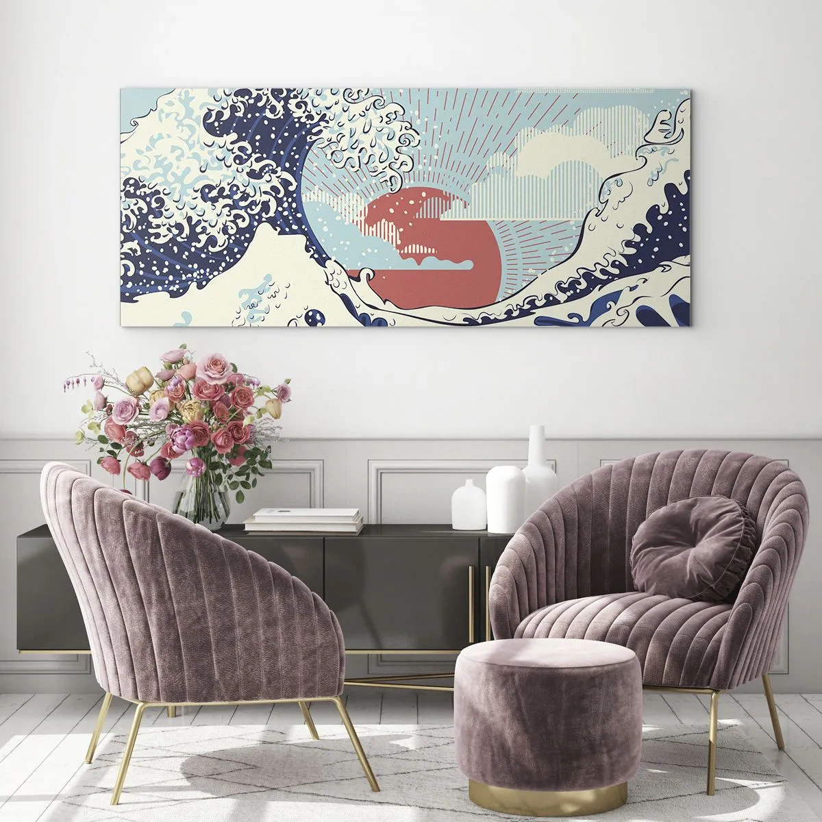 Glastavla - Bild på glas - Ur japanska inspirationer - 100x40 cm