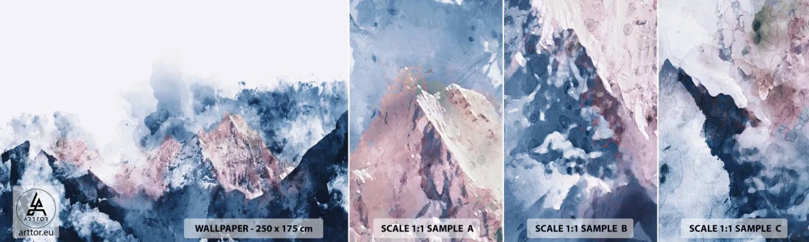 Fototapet Prov Standard Eco - Det är toppen! - Abstraktion, Bit, Berg - 100x30 cm