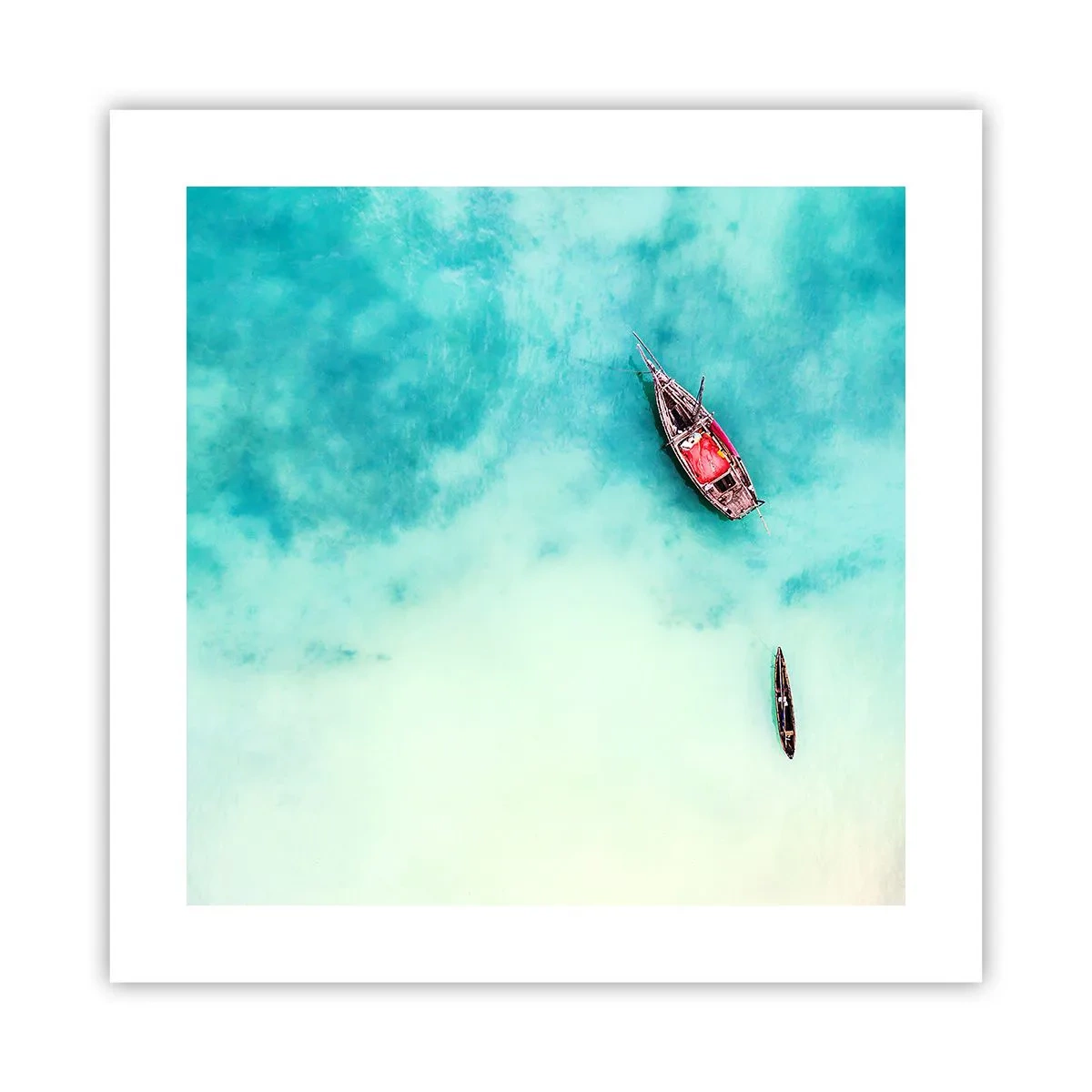 Affisch - Högvatten på stranden i Zanzibar… - 40x40 cm