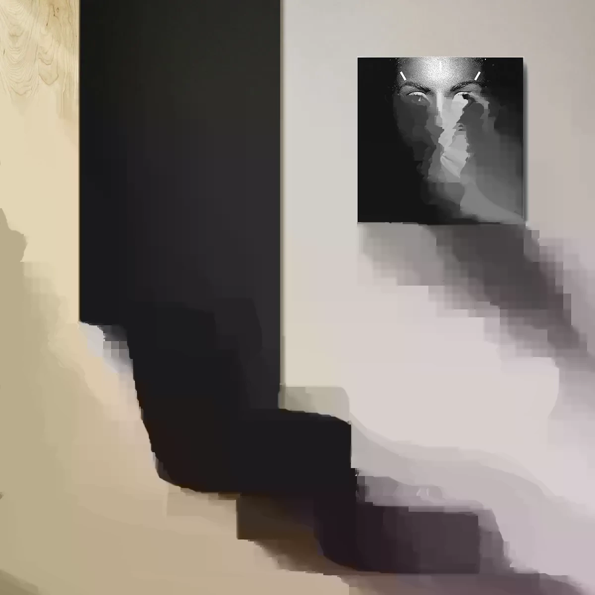 Väggklocka - Klocka på glas - Fjärilkyss - 40x40 cm