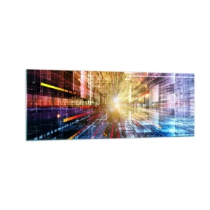 Glastavla - Bild på glas - Ljuskorridor - 140x50 cm