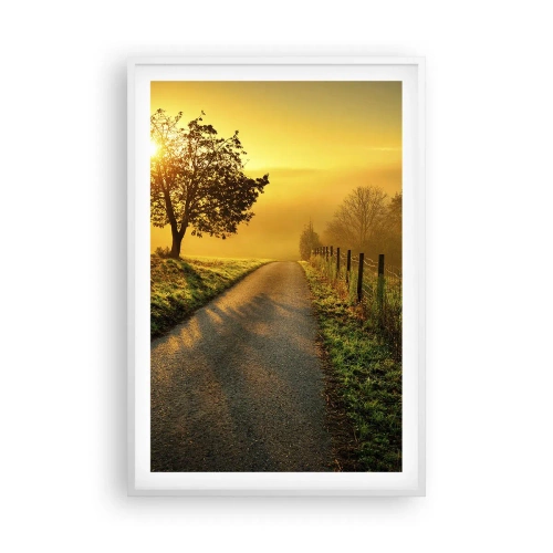 Affisch i vit ram - Honungfärgad eftermiddag - 61x91 cm