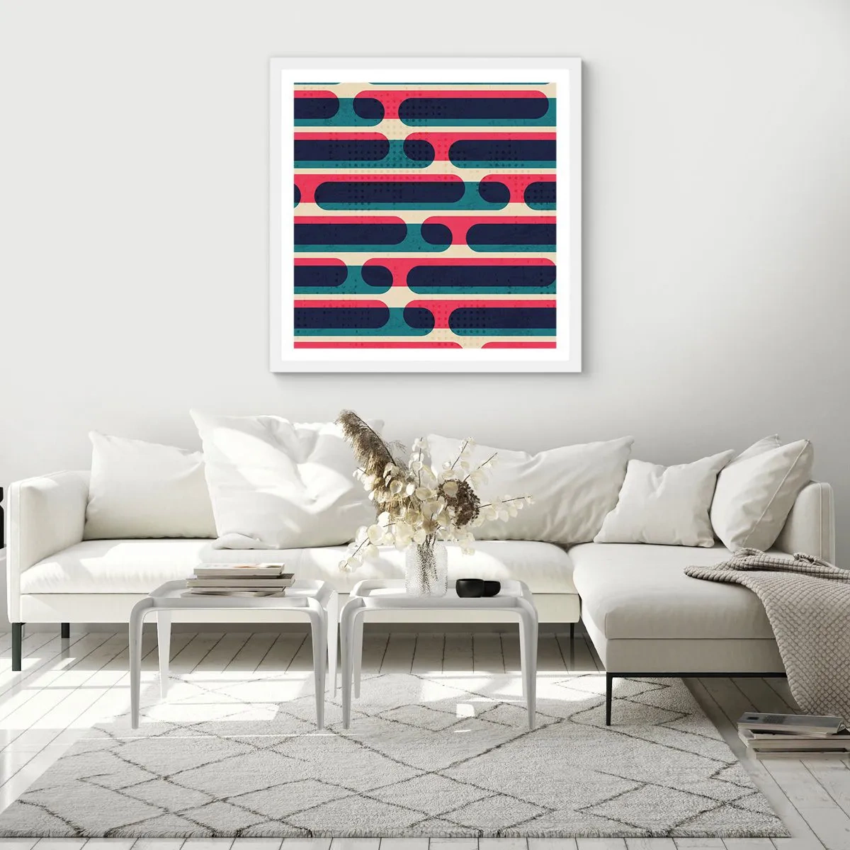 Affisch i vit ram - In och framåt - 30x30 cm