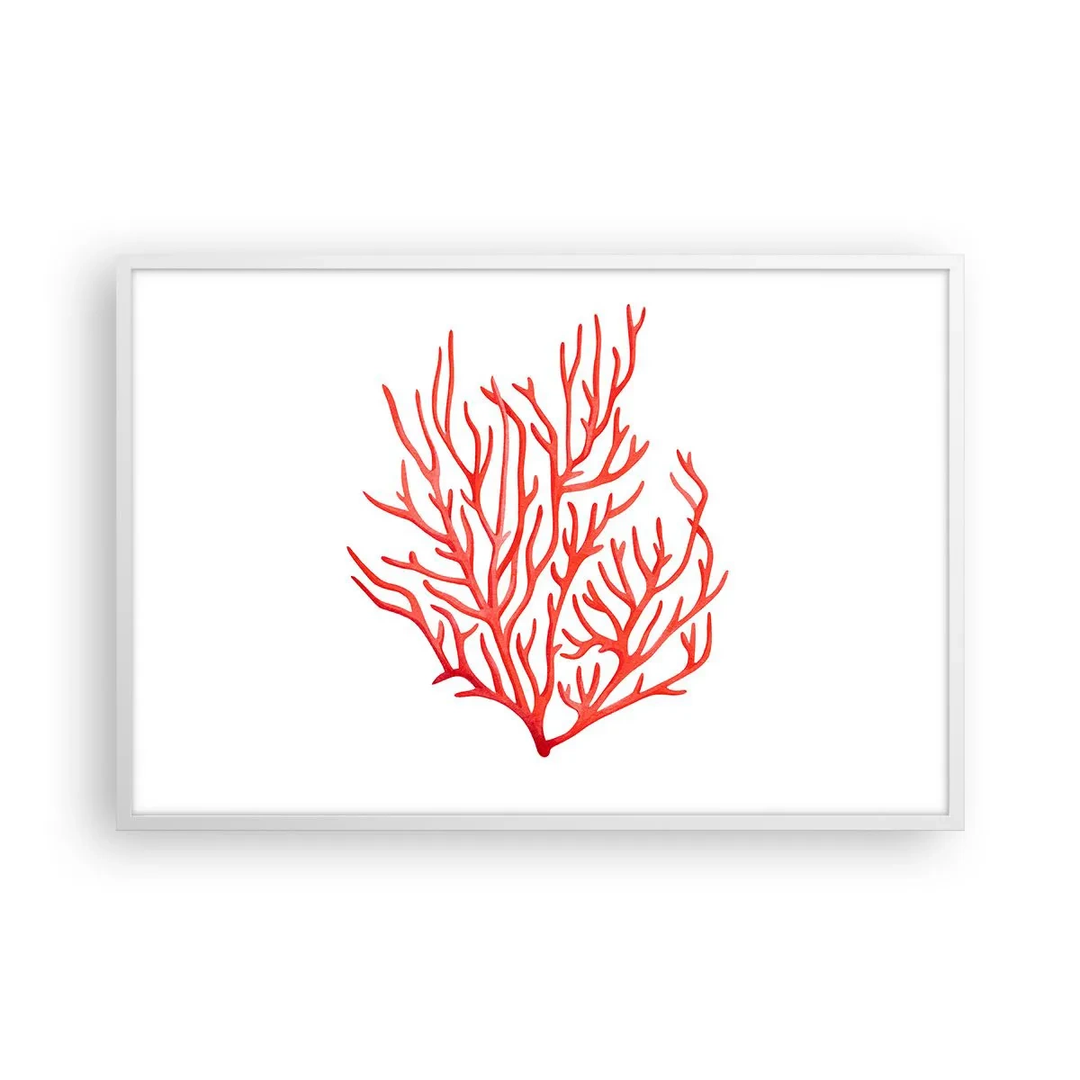 Affisch i vit ram - Filigran av korall - 91x61 cm