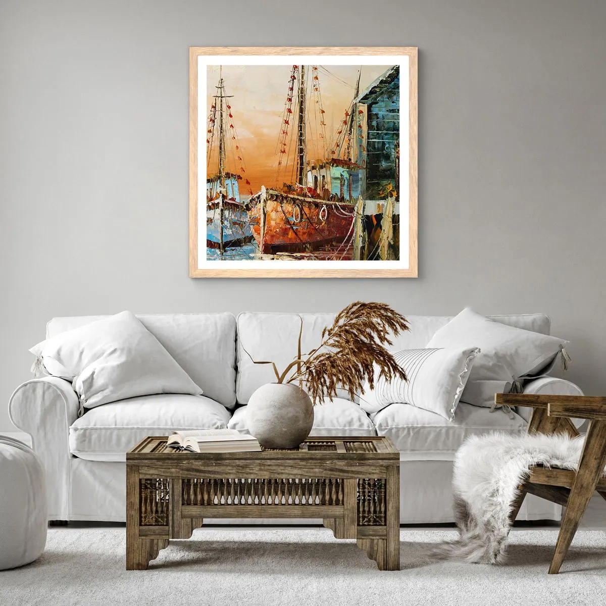 Affisch i ram av ljusek - Lugn hemresa - 30x30 cm