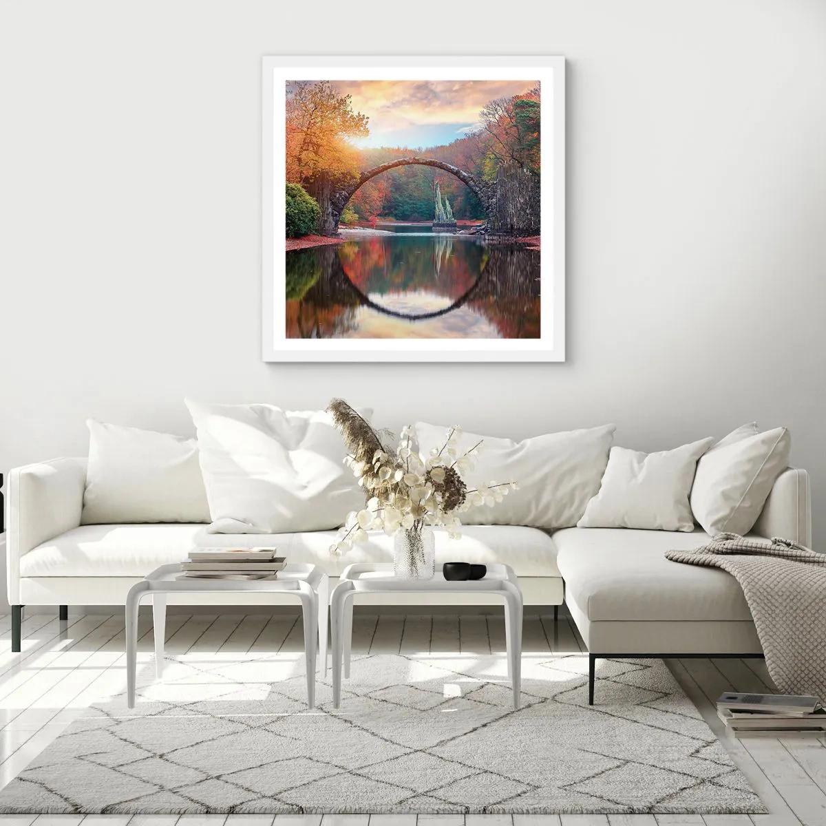 Affisch i vit ram - På andra sidan av spegeln - 60x60 cm