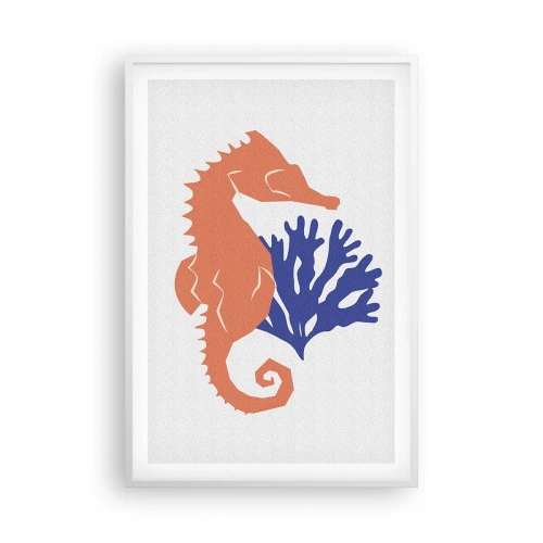 Affisch i vit ram - På en äng under vattnet - 61x91 cm