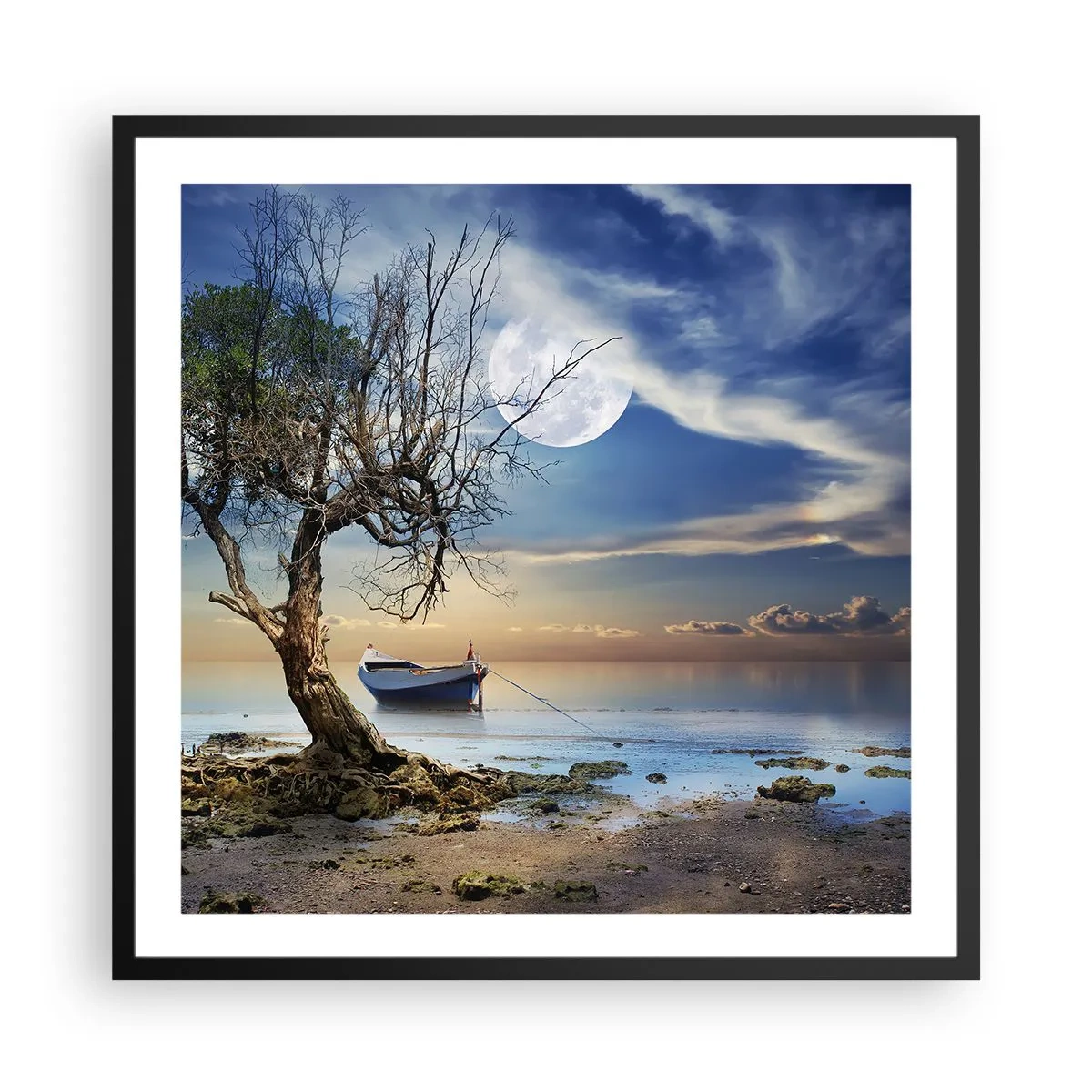 Affisch i svart ram - Är det slut eller början? - 60x60 cm