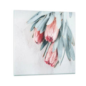 Glastavla - Bild på glas - Generad av sin skönhet - 50x50 cm