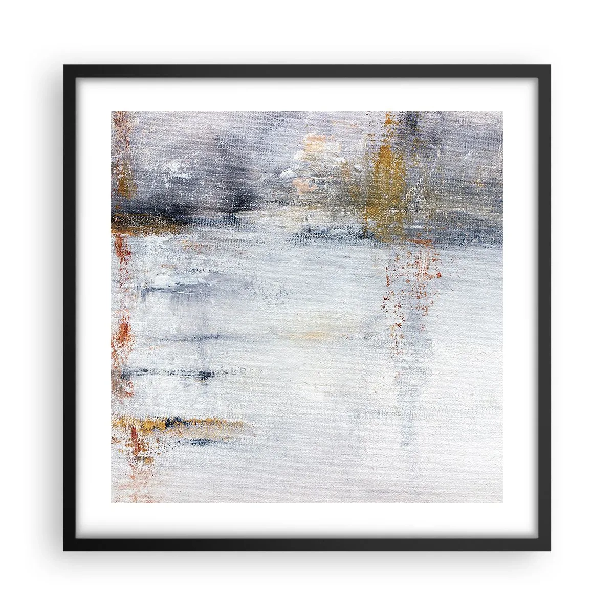 Affisch i svart ram - Bakom luftridån - 50x50 cm