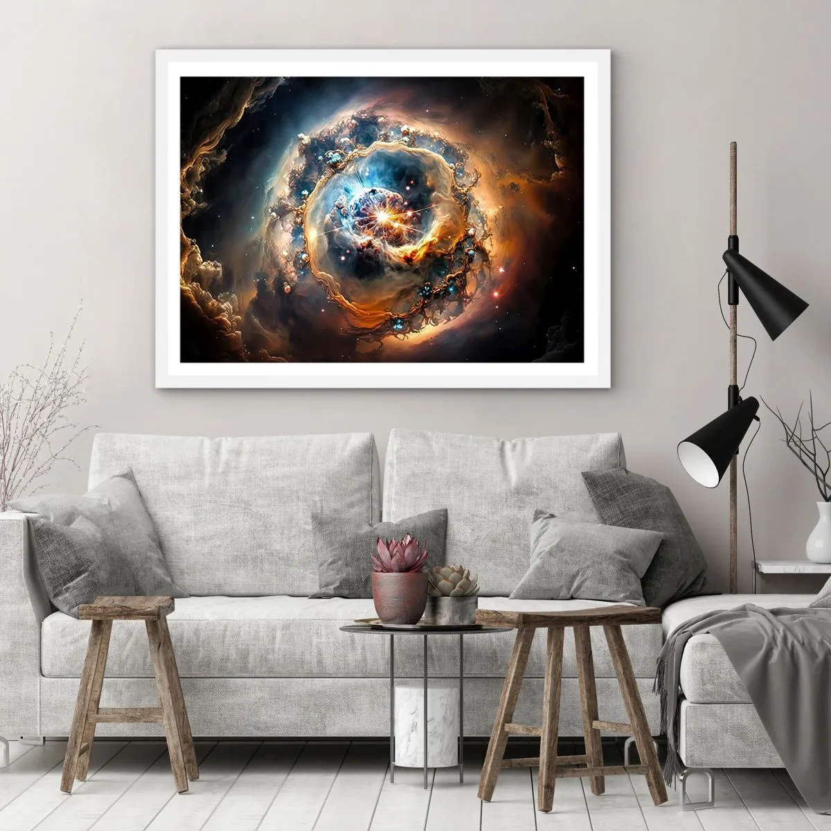 Affisch i vit ram - Början - 100x70 cm
