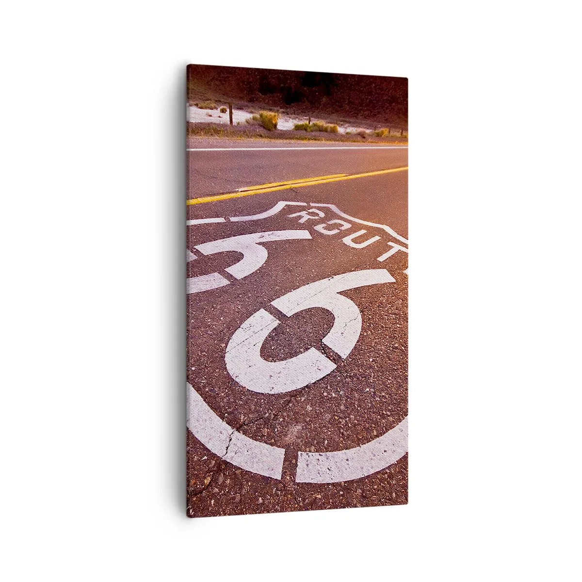Canvastavla - Bild på duk - Den kända Route 66 - 55x100 cm