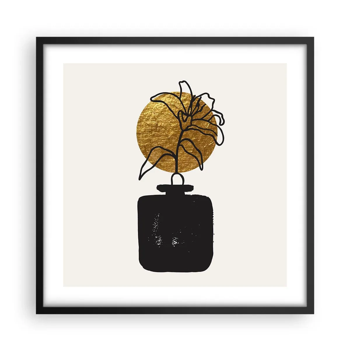 Affisch i svart ram - Guldvärd skönhet - 50x50 cm