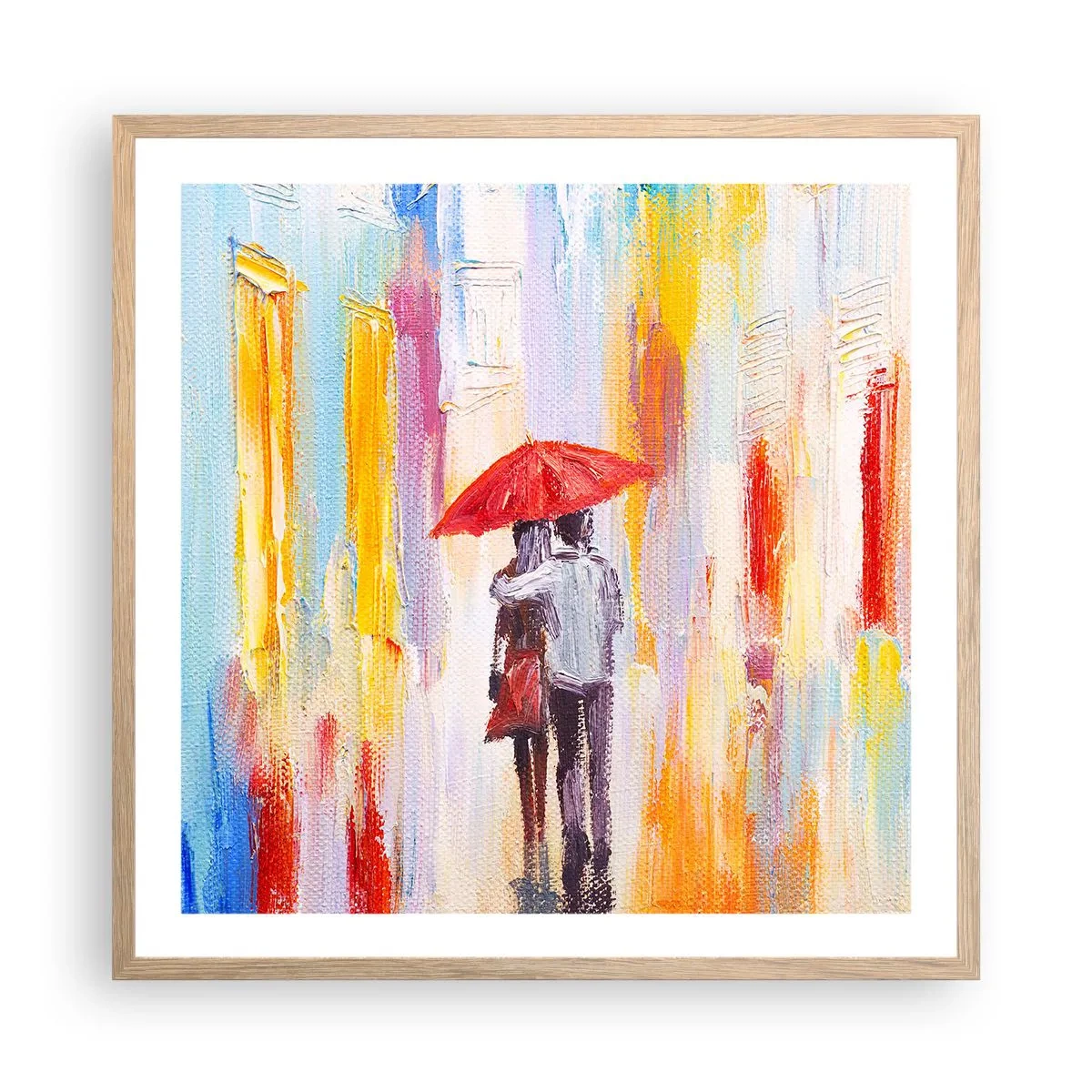 Affisch i ram av ljusek - Må det fortsätta regna - 60x60 cm