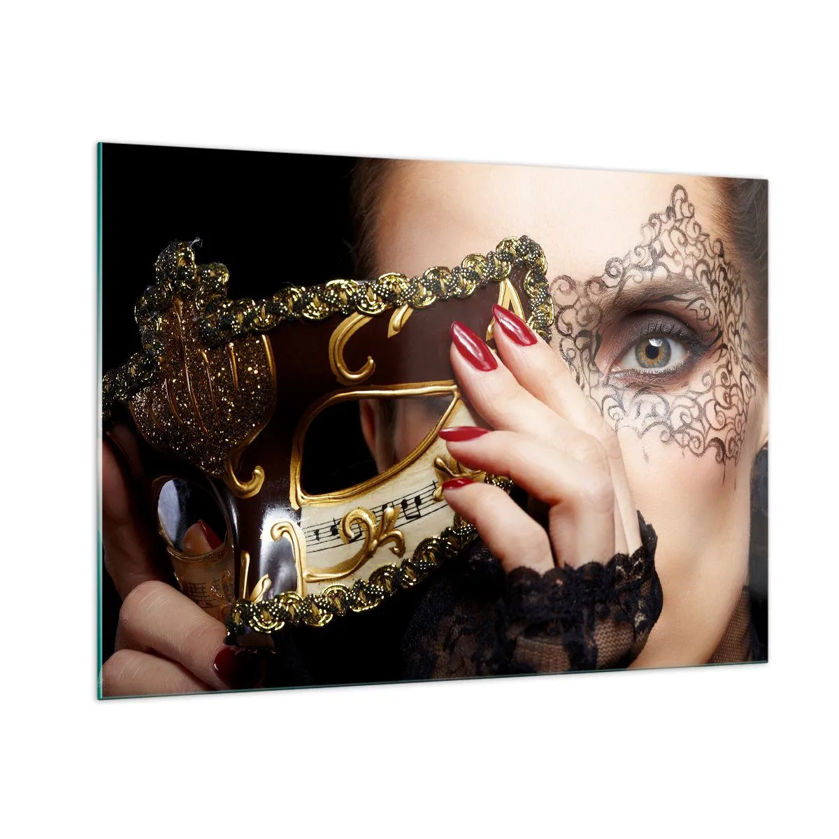 Glastavla - Bild på glas - Min värld är från barock - 100x70 cm