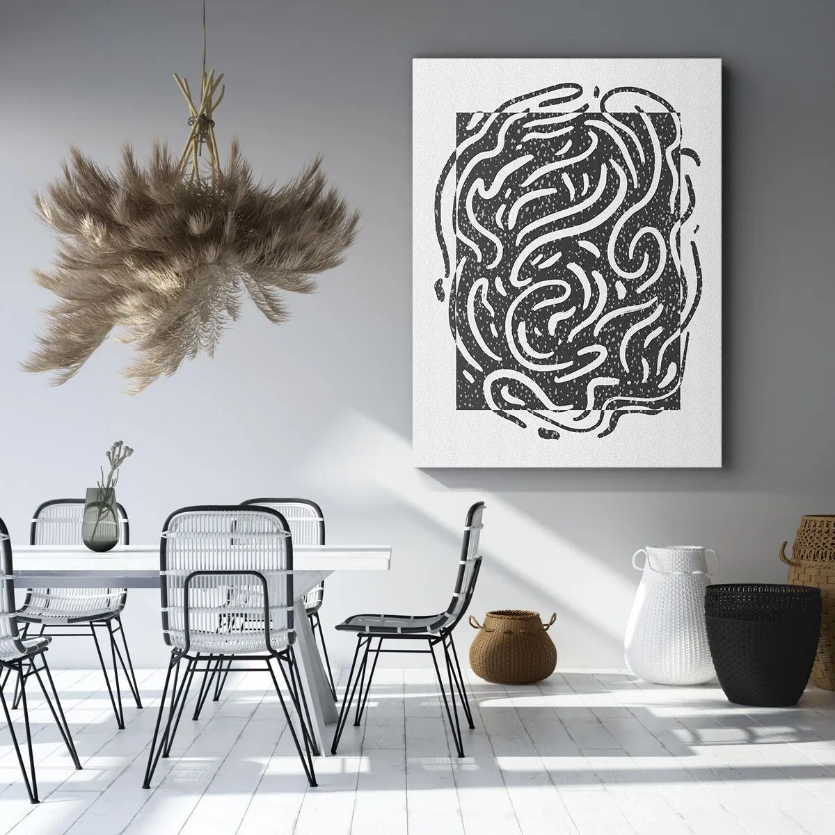 Canvastavla - Bild på duk - Abstraktion: en dans av glädje - 65x120 cm