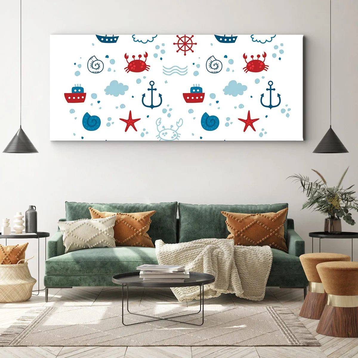 Canvastavla - Bild på duk - Marin saga - 90x30 cm