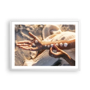 Affisch i vit ram - Skönhet inom handens räckvidd - 70x50 cm