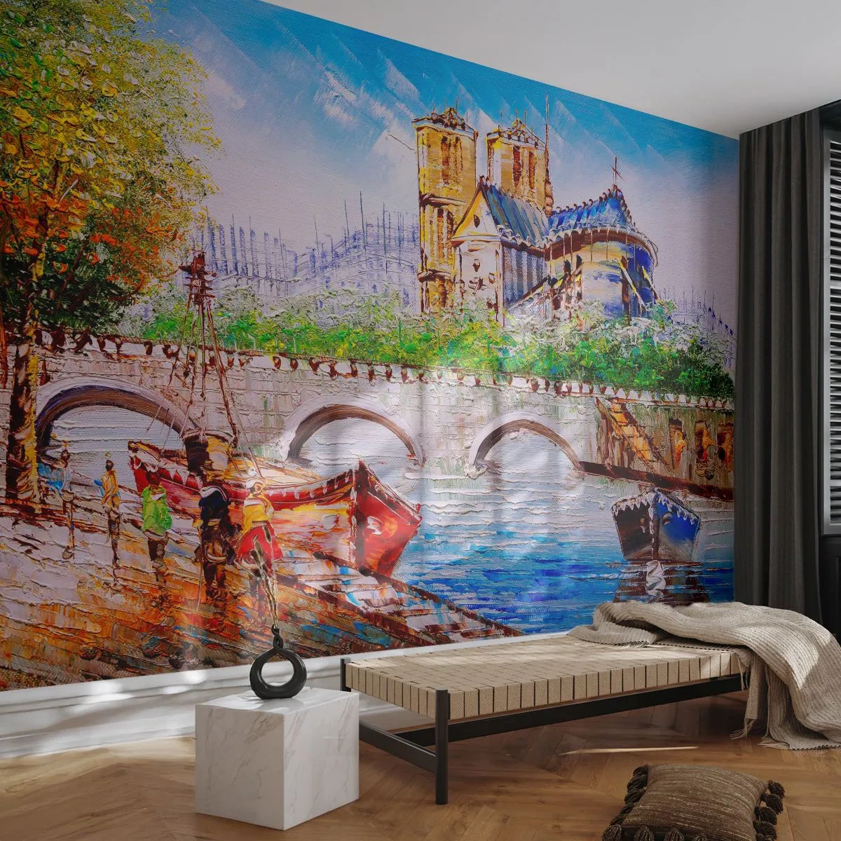 Självhäftande Fototapet Deluxe Sticker - Deras tid är aldrig förbi - Stad, Paris, Arkitektur - 250x175 cm