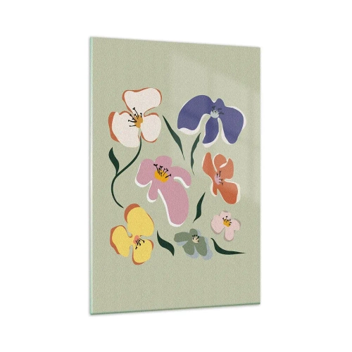 Glastavla - Bild på glas - Penséer - 80x120 cm