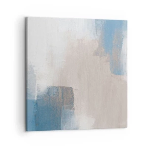 Canvastavla - Bild på duk - Rosa abstraktion bakom en blå slöja - 50x50 cm