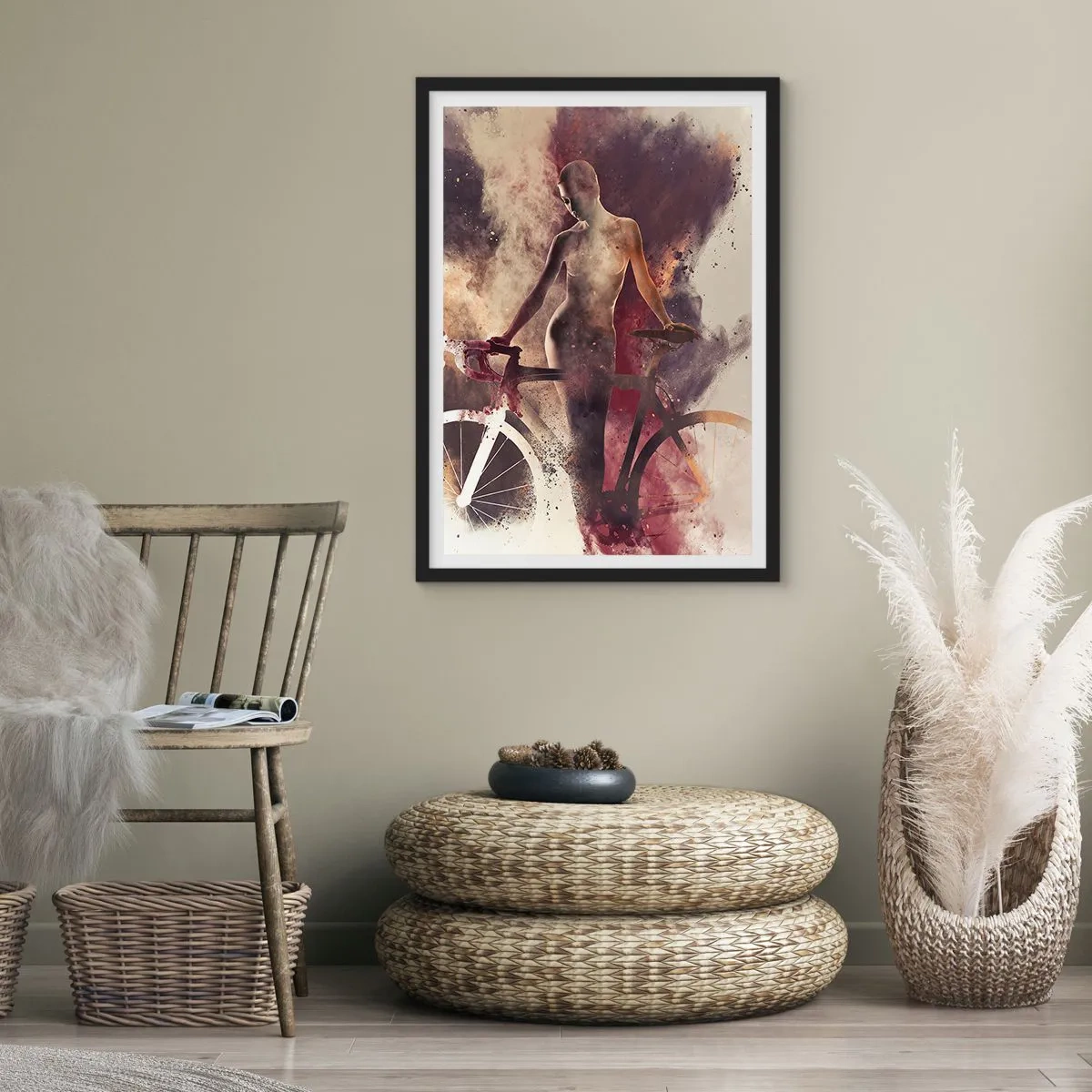 Affisch i svart ram - Cyklelsjäl i marmorform - 61x91 cm