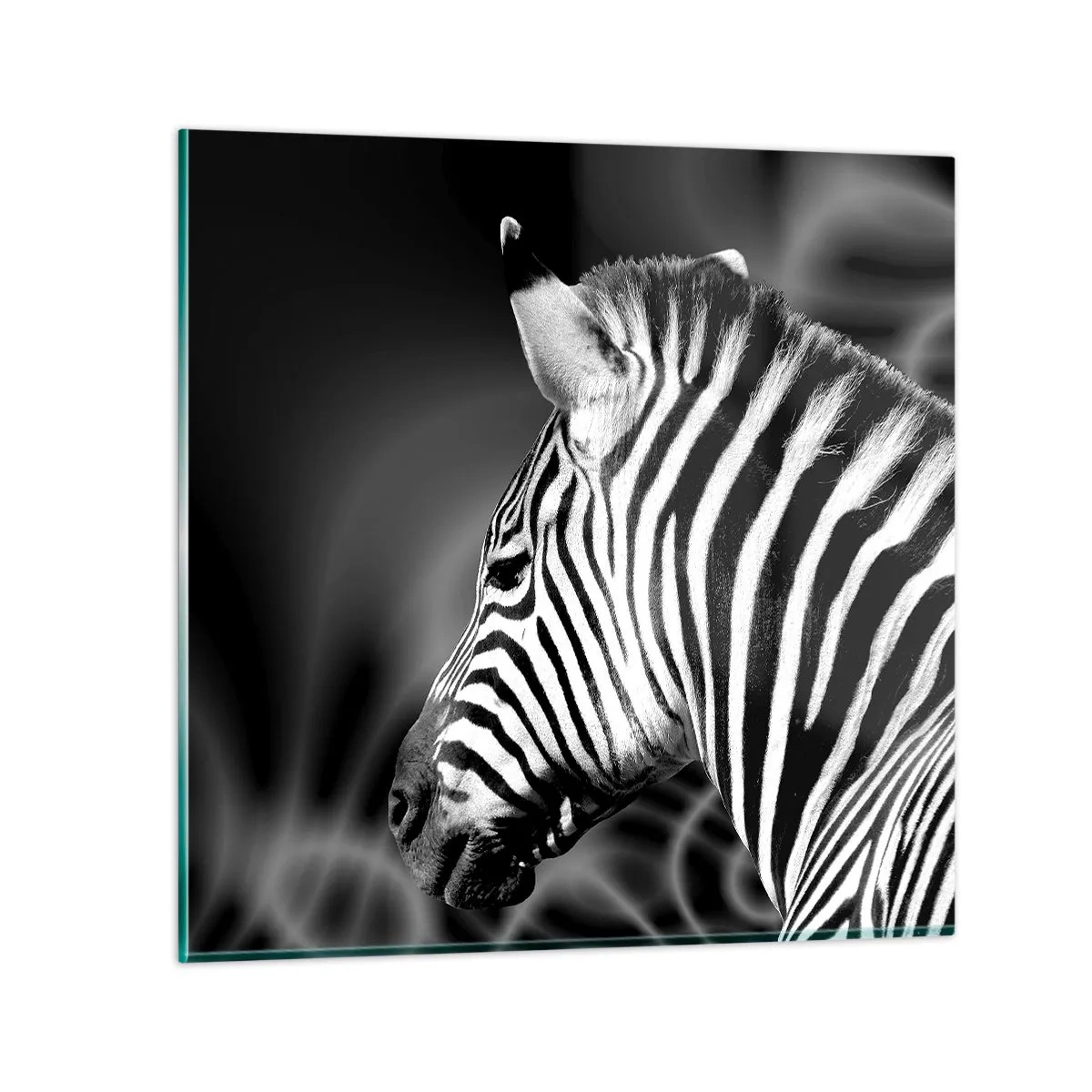 Glastavla - Bild på glas - Vit är vit och svart är svart - 40x40 cm