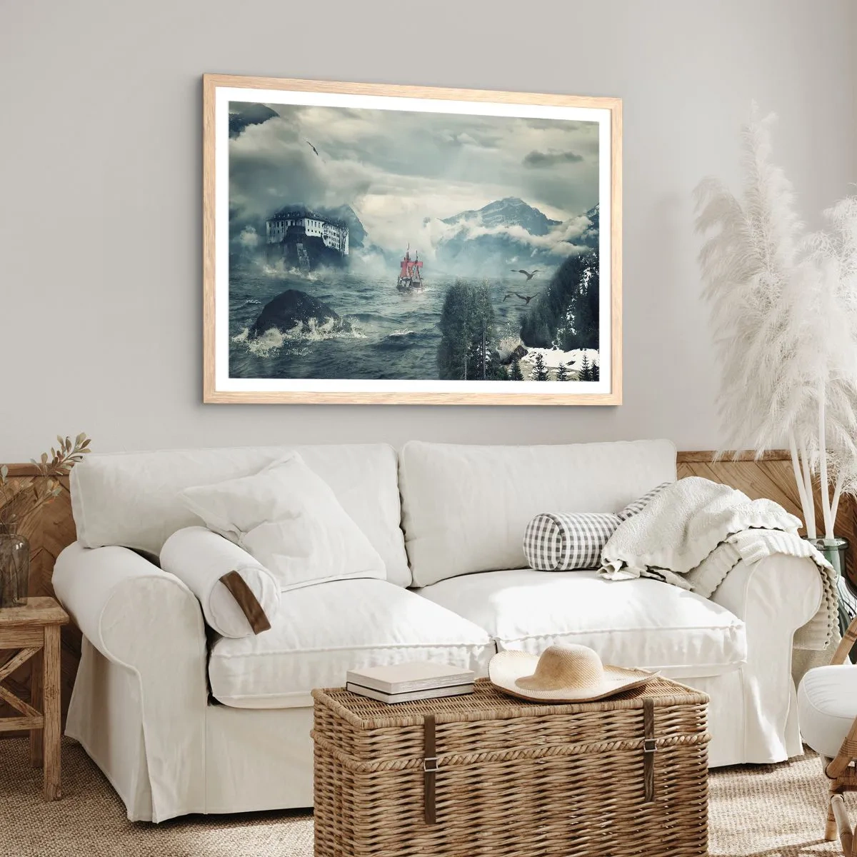 Affisch i ram av ljusek - På magiska vatten - 100x70 cm