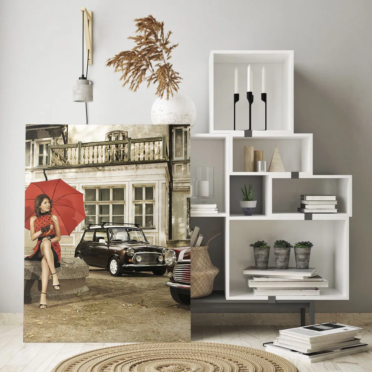 Glastavla - Bild på glas - Sentimental miniresa - 80x120 cm