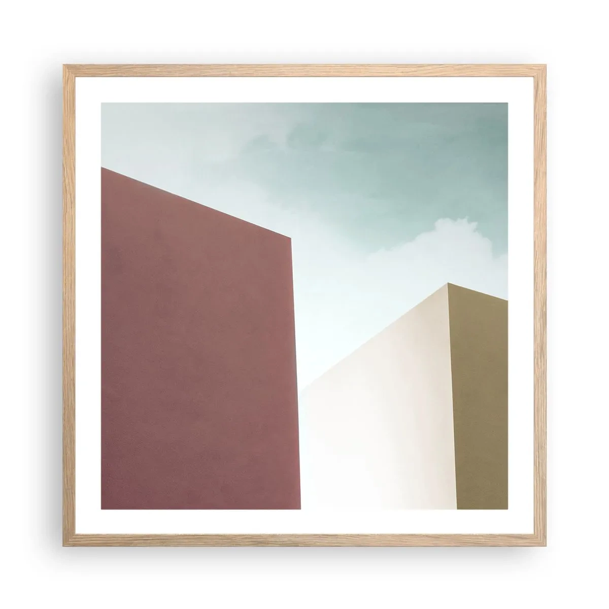Affisch i ram av ljusek - Geometri av en solig sommar - 60x60 cm