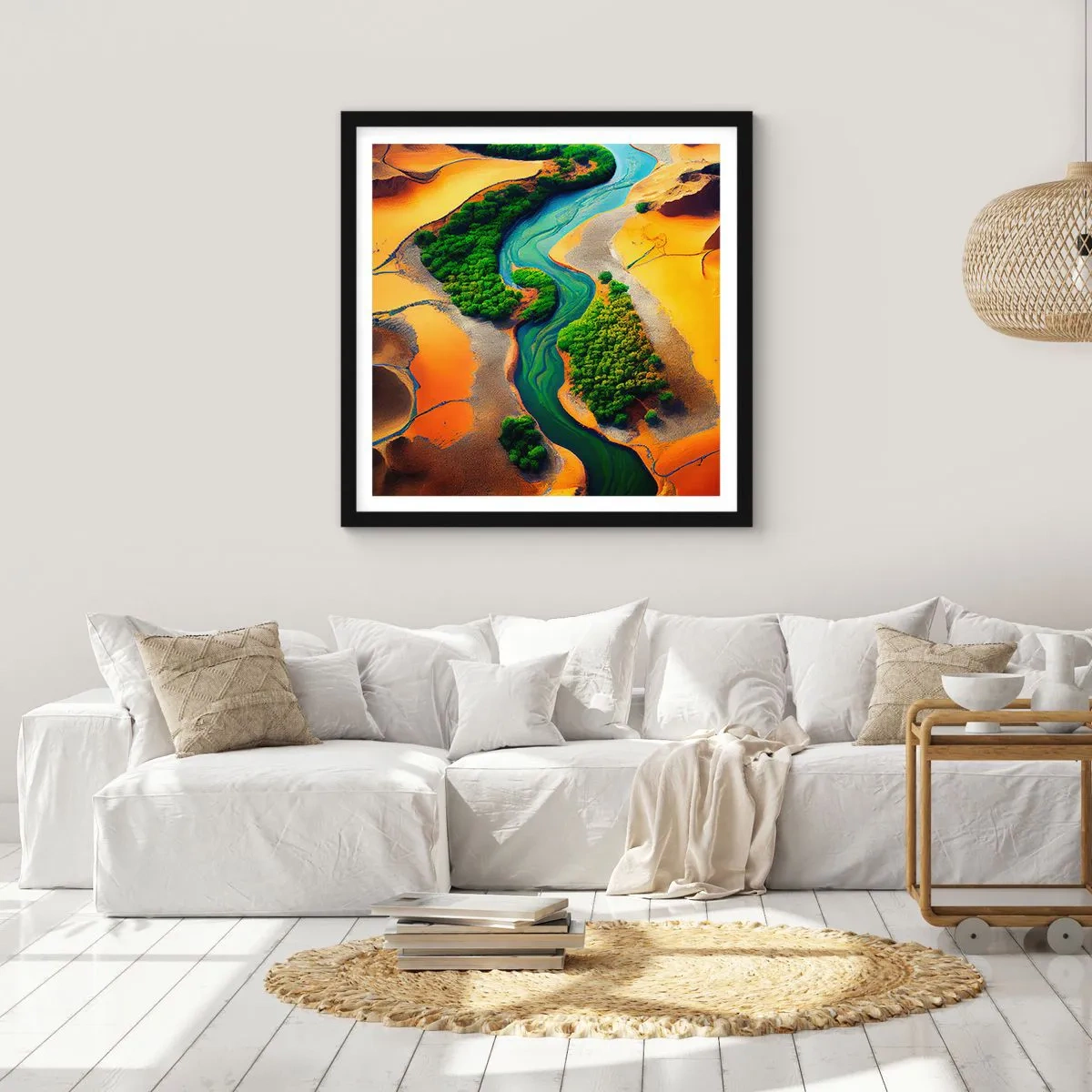 Affisch i svart ram - Livgivande flod - 30x30 cm