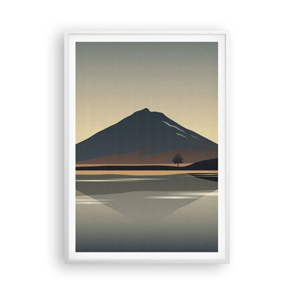 Affisch i vit ram - Spegelbild - 70x100 cm