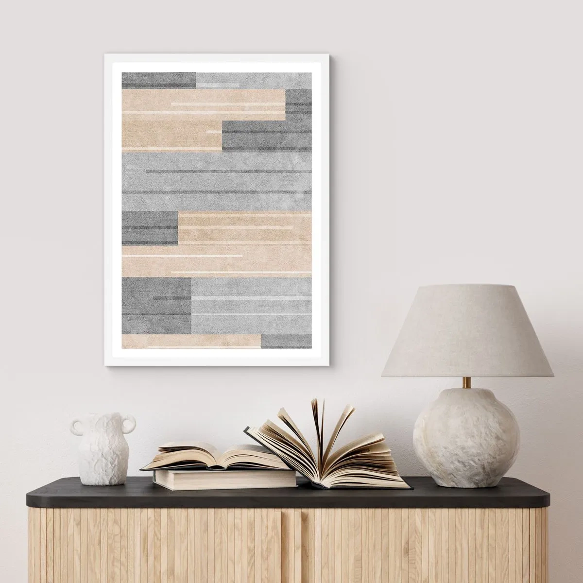 Affisch i vit ram - Komposition: allt i lod - 70x100 cm