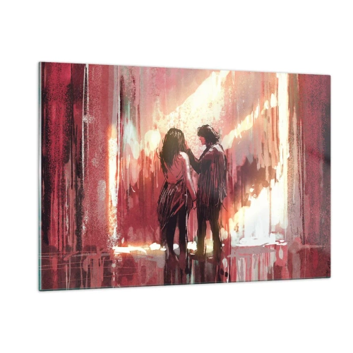 Glastavla - Bild på glas - Kärlekens eviga spektakel - 120x80 cm