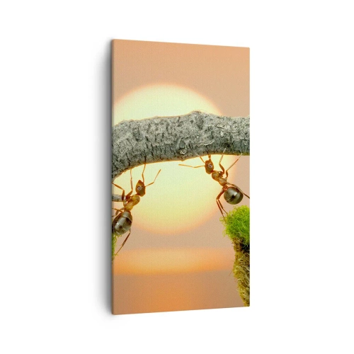 Canvastavla - Bild på duk - Glatt, gemensamt arbete - 45x80 cm