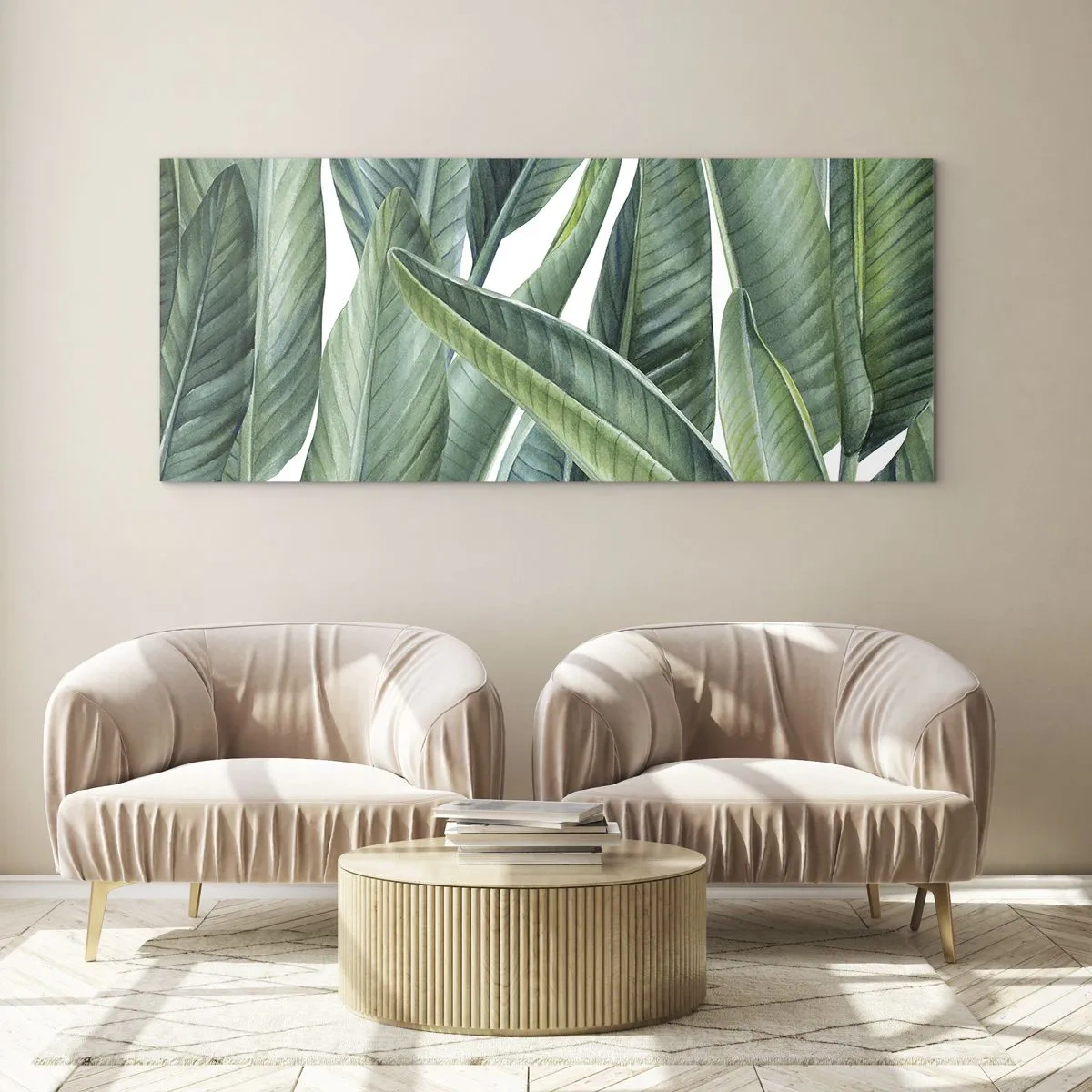 Glastavla - Bild på glas - Grönskan i sig själv - 100x40 cm