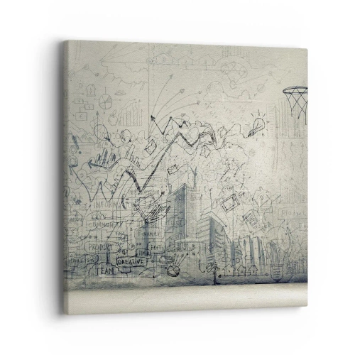 Canvastavla - Bild på duk - Mitt underbara stadsliv - 40x40 cm