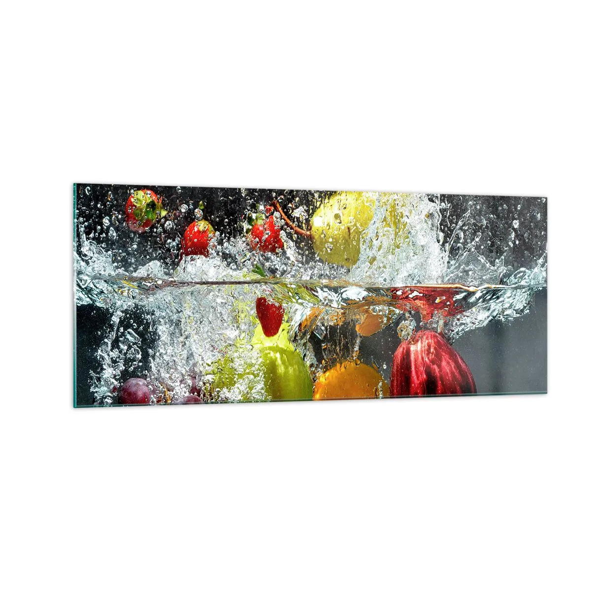 Glastavla - Bild på glas - Uppfriskande frukt - 100x40 cm