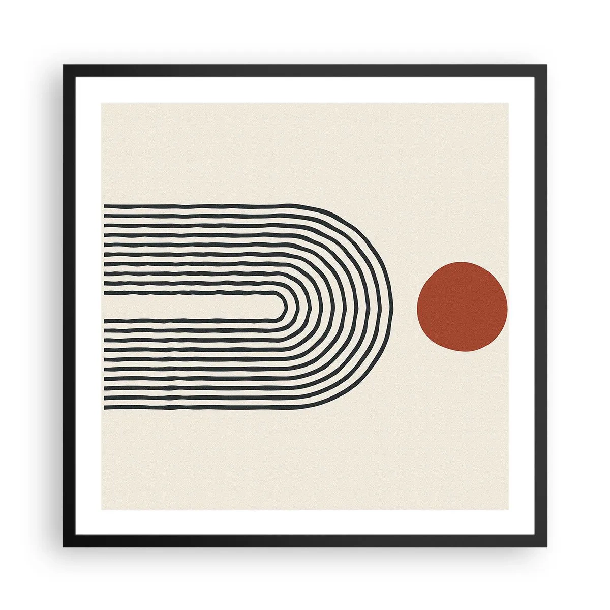 Affisch i svart ram - Formernas och färgernas magnetism - 60x60 cm