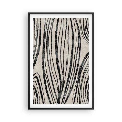 Affisch i svart ram - Stänk av linjer - 61x91 cm