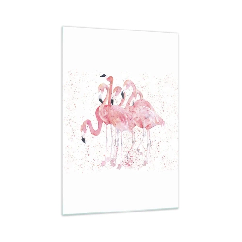 Glastavla - Bild på glas - Rosa bandet - 70x100 cm
