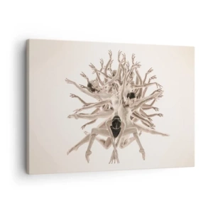 Canvastavla - Bild på duk - Abstrakt komposition av dansare i rörelse - 70x50cm - Blommar i dansen - Modern väggdekoration för vardagsrum och sovrum ARTTOR
