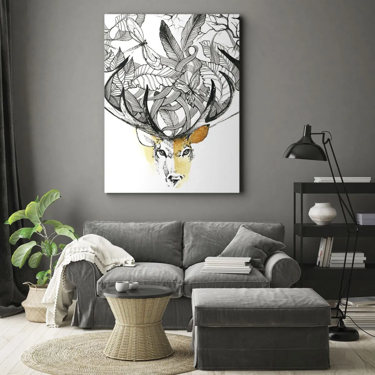 Canvastavla - Bild på duk - Ymnighetshorn - 45x80 cm