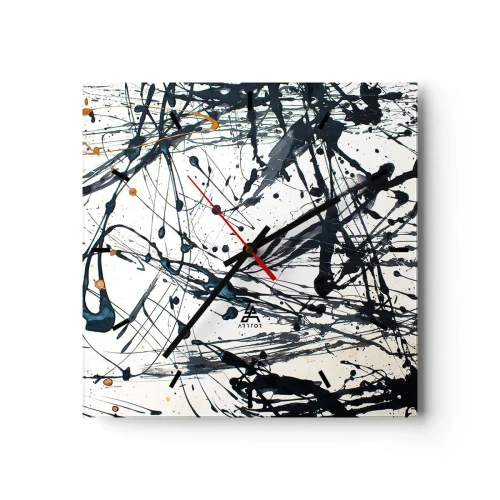 Väggklocka - Klocka på glas - Med eller utan någon mening? - 30x30 cm