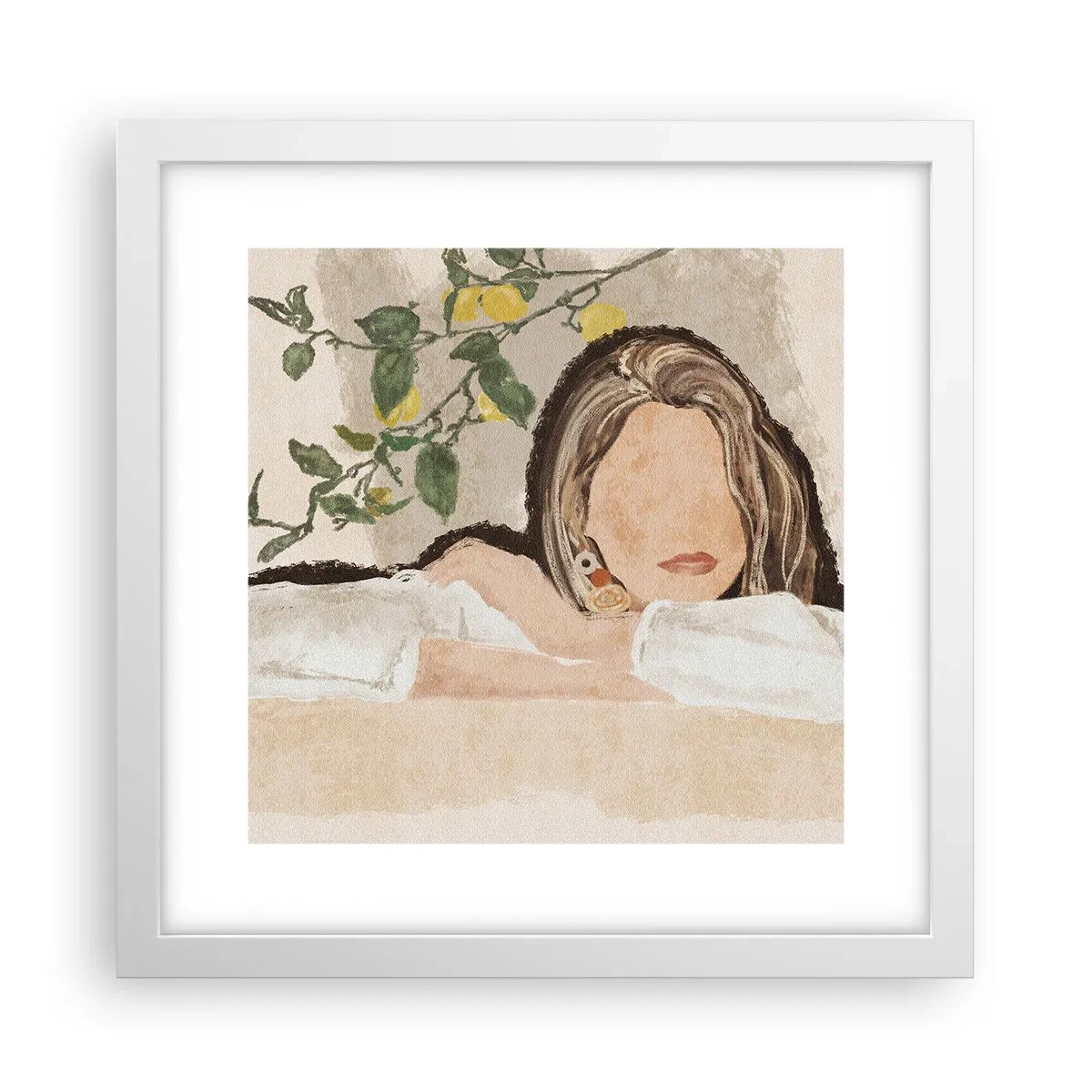 Affisch i vit ram - Sydlig skönhet - 30x30 cm